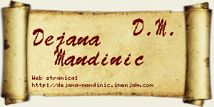 Dejana Mandinić vizit kartica